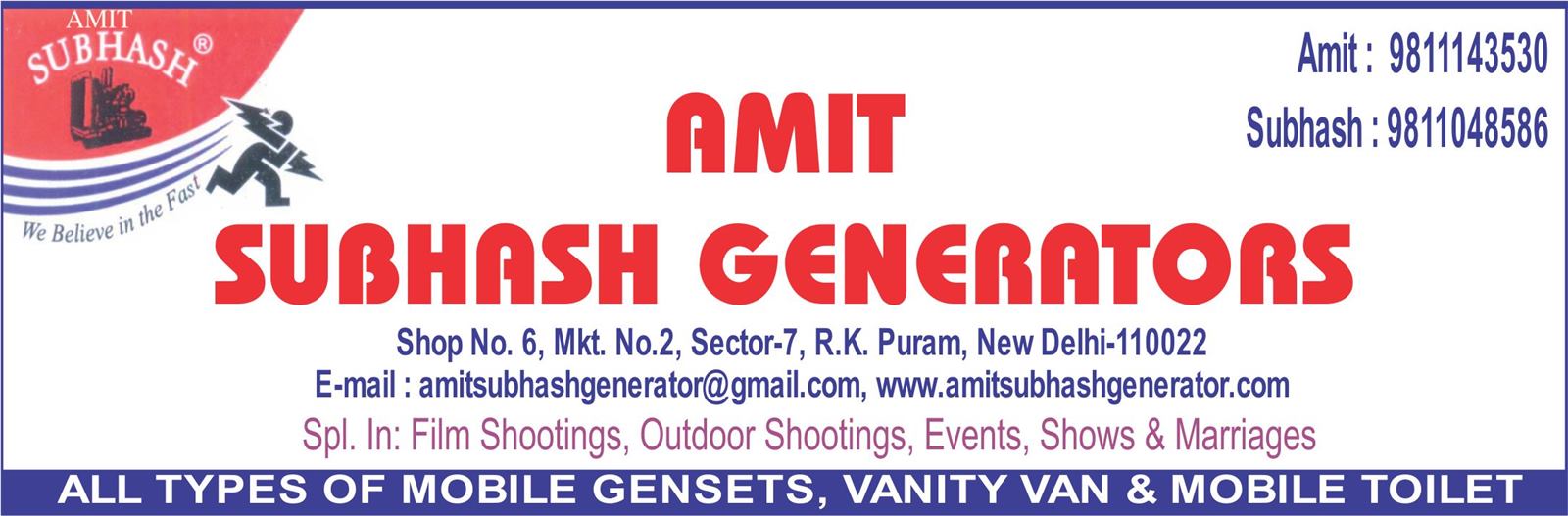AMIT SUBHASH  GENERATORS (GENERATORS IN RK Puram)